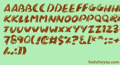 Brushalot font – Brown Fonts On Green Background