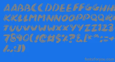Brushalot font – Gray Fonts On Blue Background