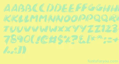 Brushalot font – Green Fonts On Yellow Background