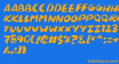 Brushalot font – Orange Fonts On Blue Background