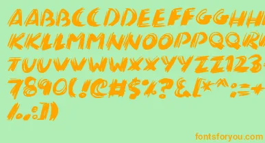 Brushalot font – Orange Fonts On Green Background