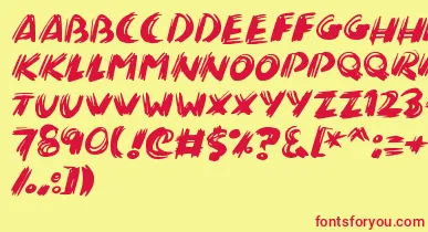 Brushalot font – Red Fonts On Yellow Background