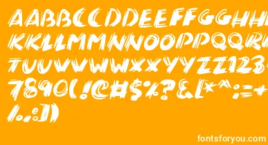 Brushalot font – White Fonts On Orange Background