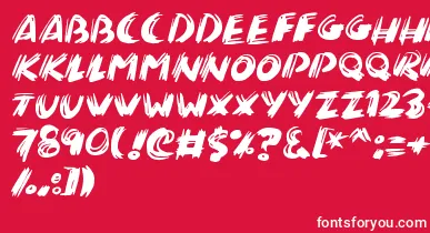 Brushalot font – White Fonts On Red Background