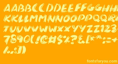 Brushalot font – Yellow Fonts On an Orange Background
