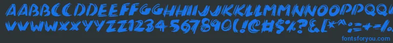 Brushalot Font – Blue Fonts on Black Background