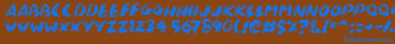 Brushalot Font – Blue Fonts on Brown Background