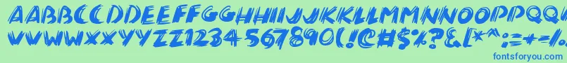 Brushalot Font – Blue Fonts on Green Background