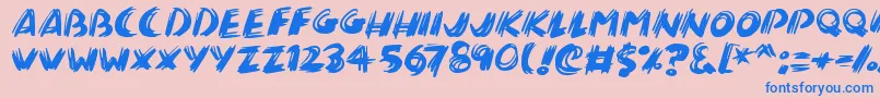 Brushalot Font – Blue Fonts on Pink Background