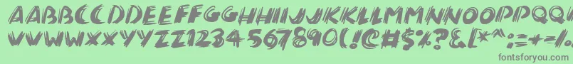 Brushalot-Schriftart – Graue Schriften auf grünem Hintergrund