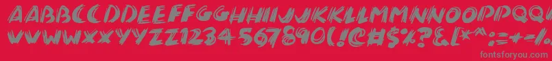 Brushalot Font – Gray Fonts on Red Background