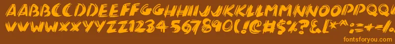 Brushalot Font – Orange Fonts on Brown Background