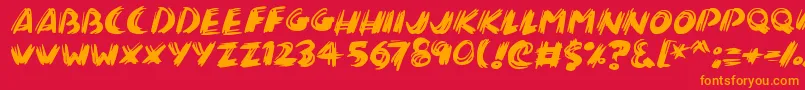 Brushalot Font – Orange Fonts on Red Background