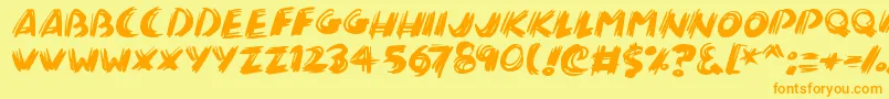 Brushalot Font – Orange Fonts on Yellow Background