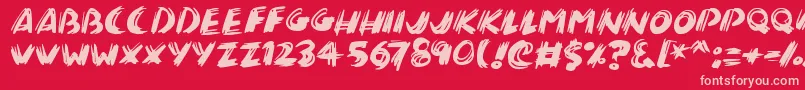 Brushalot Font – Pink Fonts on Red Background