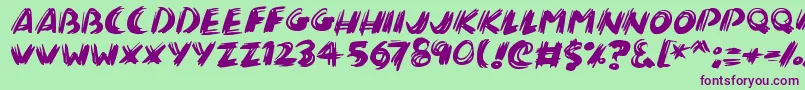 Brushalot Font – Purple Fonts on Green Background