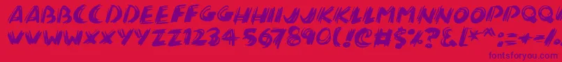 Brushalot Font – Purple Fonts on Red Background