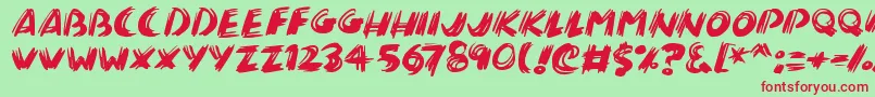 Brushalot Font – Red Fonts on Green Background