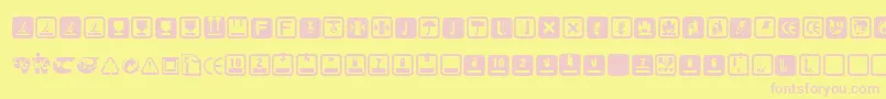 Notice-fontti – vaaleanpunaiset fontit keltaisella taustalla
