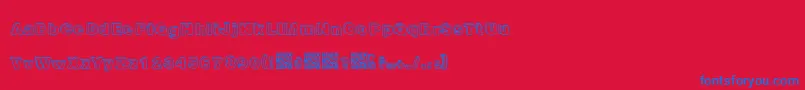 Recreational Font – Blue Fonts on Red Background