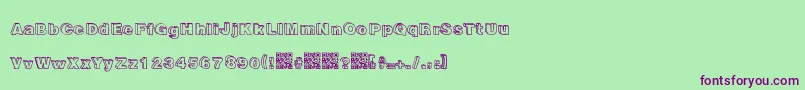 Recreational Font – Purple Fonts on Green Background