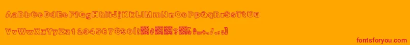 Recreational Font – Red Fonts on Orange Background