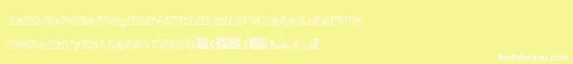 Шрифт Recreational – белые шрифты на жёлтом фоне