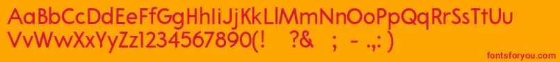 Czcionka 02Apompadourtextsample – czerwone czcionki na pomarańczowym tle