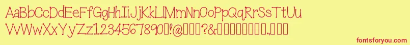 IceCreamSandwich Font – Red Fonts on Yellow Background