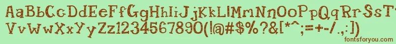 Candyrandy Font – Brown Fonts on Green Background