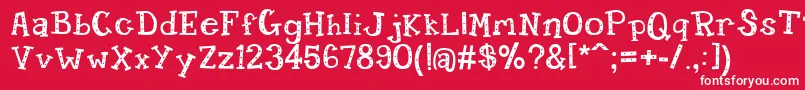 Candyrandy Font – White Fonts on Red Background