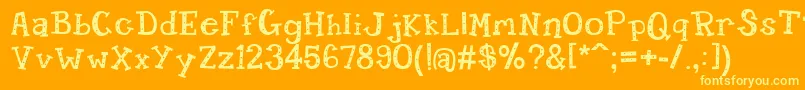 Candyrandy Font – Yellow Fonts on Orange Background