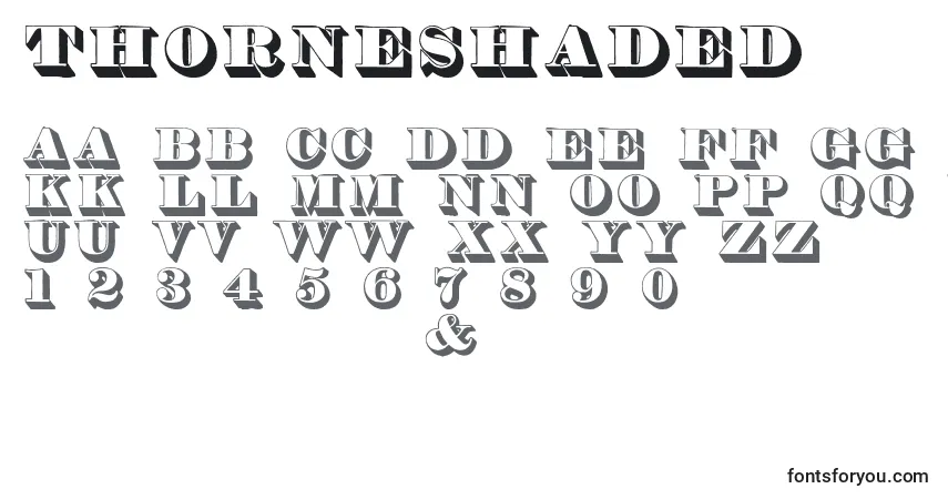 Thorneshaded (59082) Font – alphabet, numbers, special characters