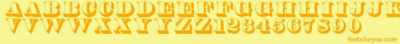 Czcionka Thorneshaded – pomarańczowe czcionki na żółtym tle