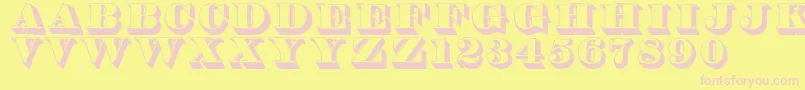 Thorneshaded Font – Pink Fonts on Yellow Background