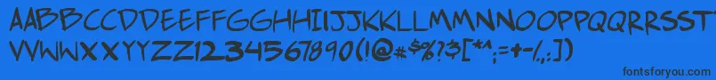 Comichustletbs Font – Black Fonts on Blue Background