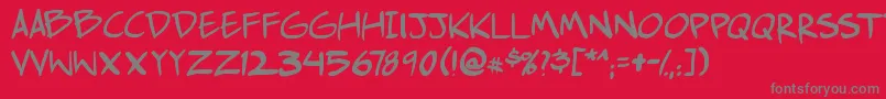 Comichustletbs Font – Gray Fonts on Red Background
