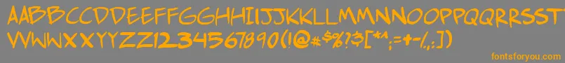Comichustletbs Font – Orange Fonts on Gray Background