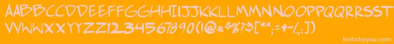 Шрифт Comichustletbs – розовые шрифты на оранжевом фоне