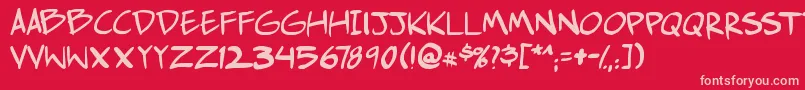 Comichustletbs Font – Pink Fonts on Red Background