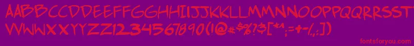 Шрифт Comichustletbs – красные шрифты на фиолетовом фоне