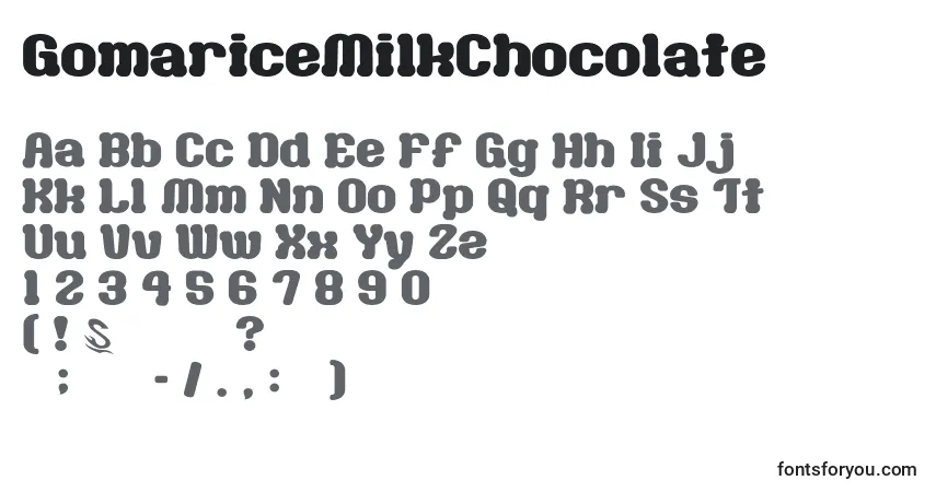 Fuente GomariceMilkChocolate - alfabeto, números, caracteres especiales