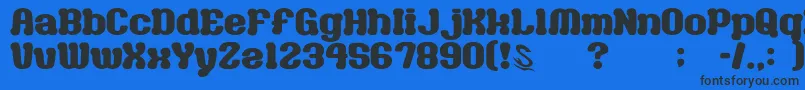 Шрифт GomariceMilkChocolate – чёрные шрифты на синем фоне