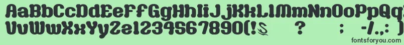 GomariceMilkChocolate-fontti – mustat fontit vihreällä taustalla