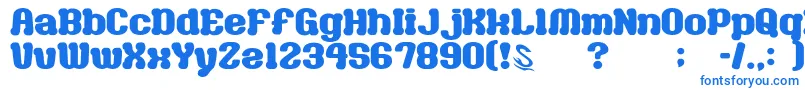 フォントGomariceMilkChocolate – 白い背景に青い文字