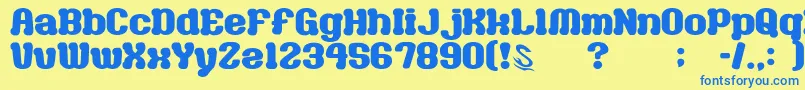 Шрифт GomariceMilkChocolate – синие шрифты на жёлтом фоне