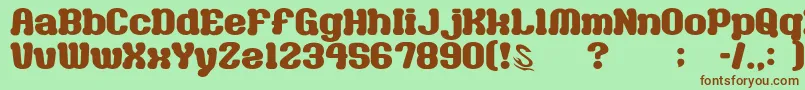 GomariceMilkChocolate Font – Brown Fonts on Green Background