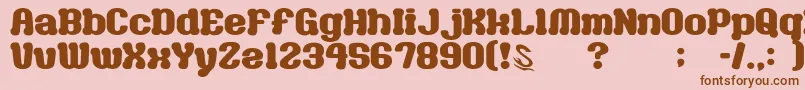 GomariceMilkChocolate-Schriftart – Braune Schriften auf rosa Hintergrund