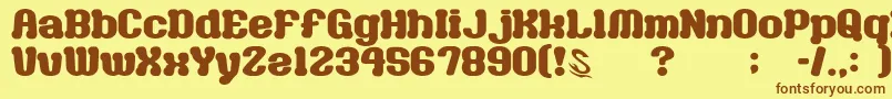 Czcionka GomariceMilkChocolate – brązowe czcionki na żółtym tle
