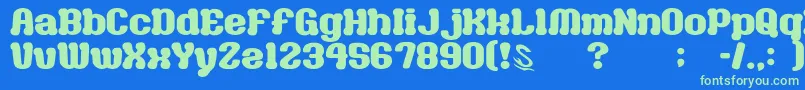 GomariceMilkChocolate Font – Green Fonts on Blue Background